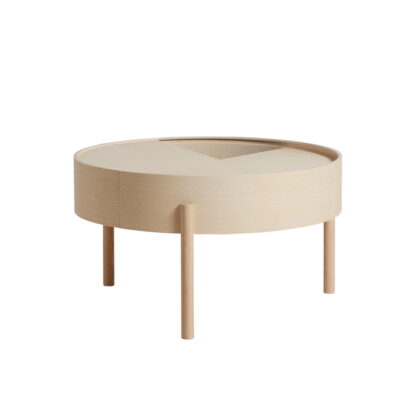 Arc Coffee table 66 cm vitpigmenterad ek Woud soffbord med förvaring 2