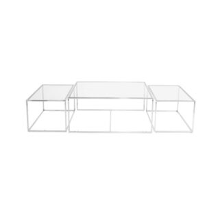 Three set table – satsbord krom låg satsbord